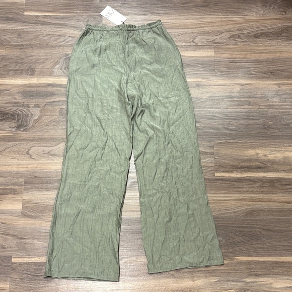 Zara Olive Textured Pants - Picture 4 of 6